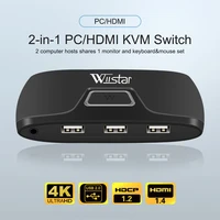 wiistar hdmi 2x1 kvm usb kvm switch usb2 0 switcher kvm switch for windows10 pc keyboard mouse printer 2 pcs sharing 1 devices