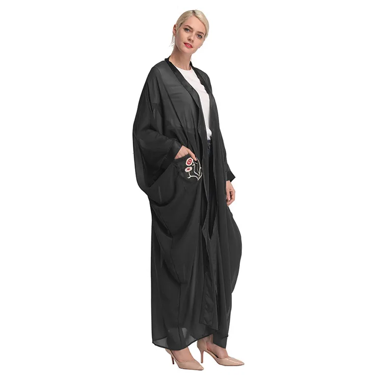 Женское платье Кафтан Abaya длинное с длинным рукавом и летучая мышь для