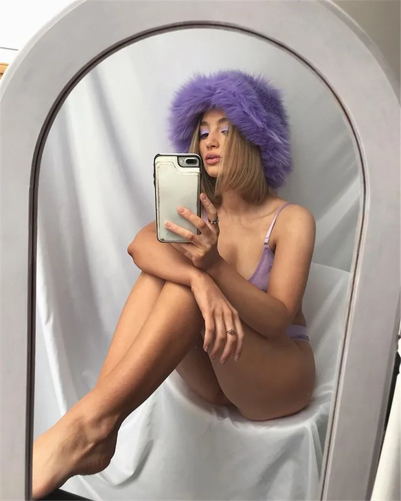 Новинка 2022 зимние меховые Панамы для женщин женская флисовая Панама модная