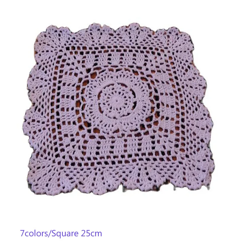 

HOT Handmade crochet table place mat cloth lace cotton placemat Cup mug Insulation coaster Christmas wedding doily pad kitchen