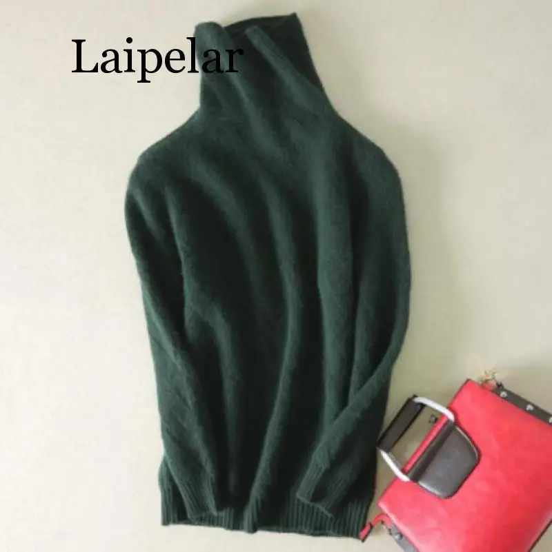 

Laipelar Cashmere sweater women winter thick pullover turtleneck short wool sweater female knit bottoming shirt