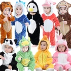 Комбинезон-кигуруми детский, с героями мультфильмов, ромпер с динозавром, для мальчиков и девочек, костюмы Единорогов