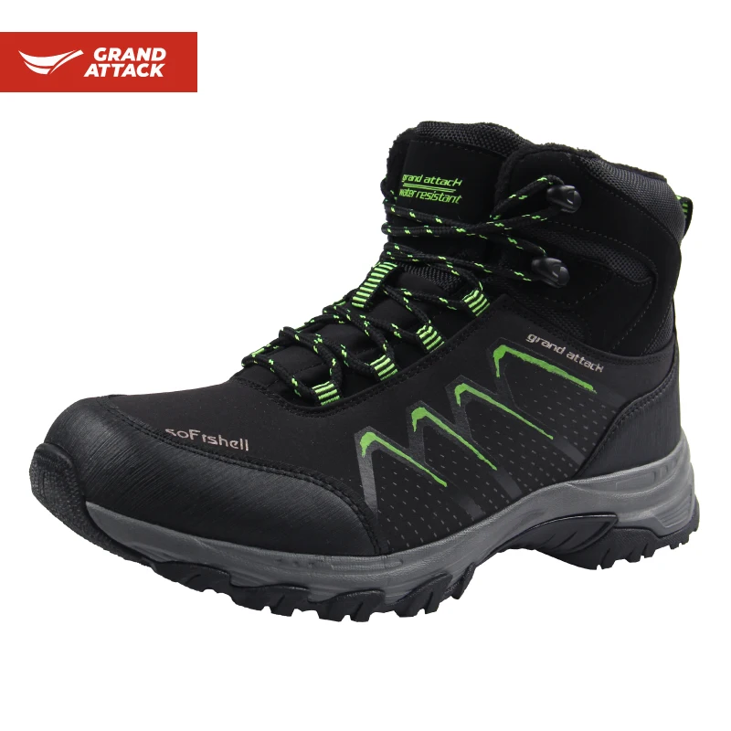 

Брендовые мужские рабочие ботинки Grand Attack, кроссовки с супер хлопком, Водонепроницаемые кожаные уличные мужские походные ботинки, сапоги