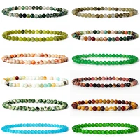 natural stone bracelets men 4mm 6mm beads elastic bracelet charm chakra healing reiki yoga bracelets for women beads jewelry new