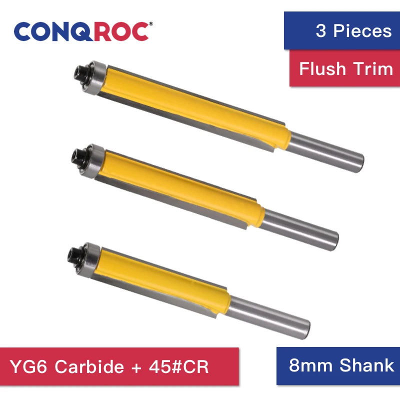Комплект из 3 деталей Удлиненные Прямые фрезы с лезвиями для обрезки подшипников