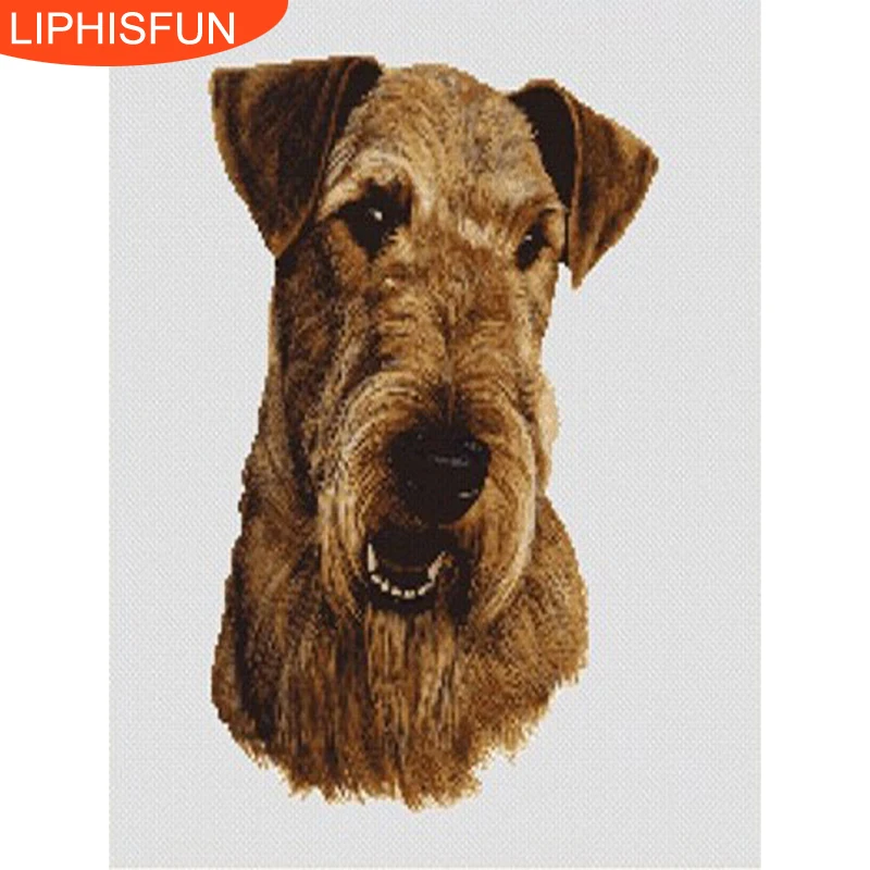 Новый мозаика алмазная вышивка бусинами Эрдельтерьер Щенок Животное
