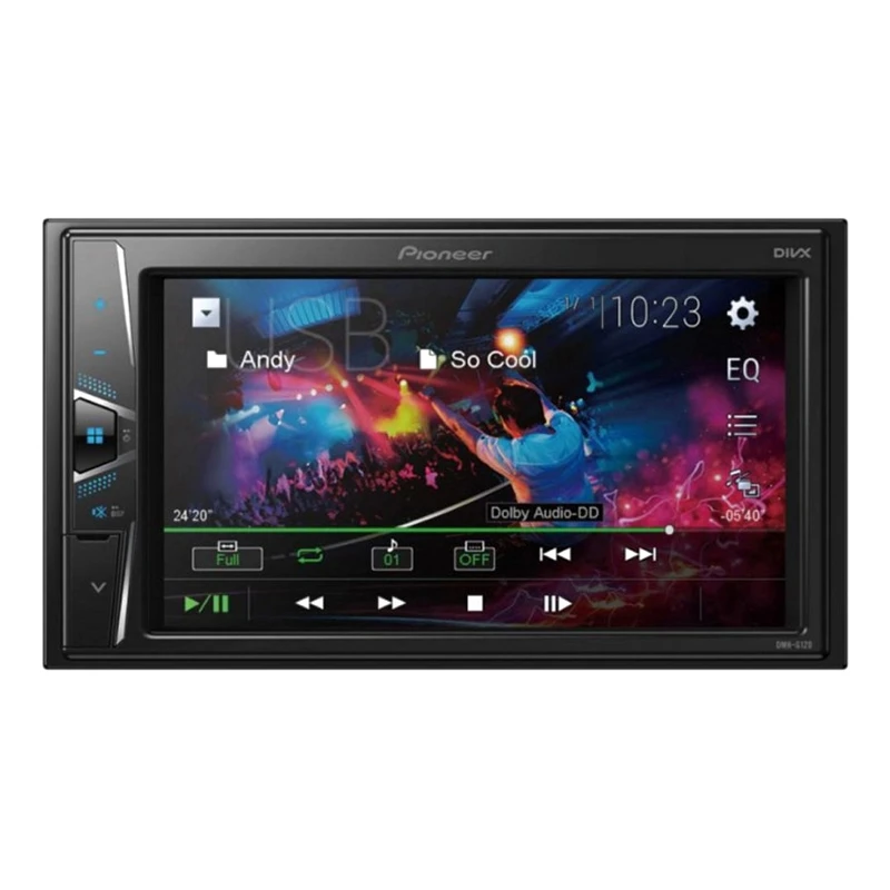 Автомагнитола PIONEER DMH-G120 (2-DIN 200 Вт автопоиск станций FLAC/MP3/AAC/WMA USB/AUX MP3-проигрыватель