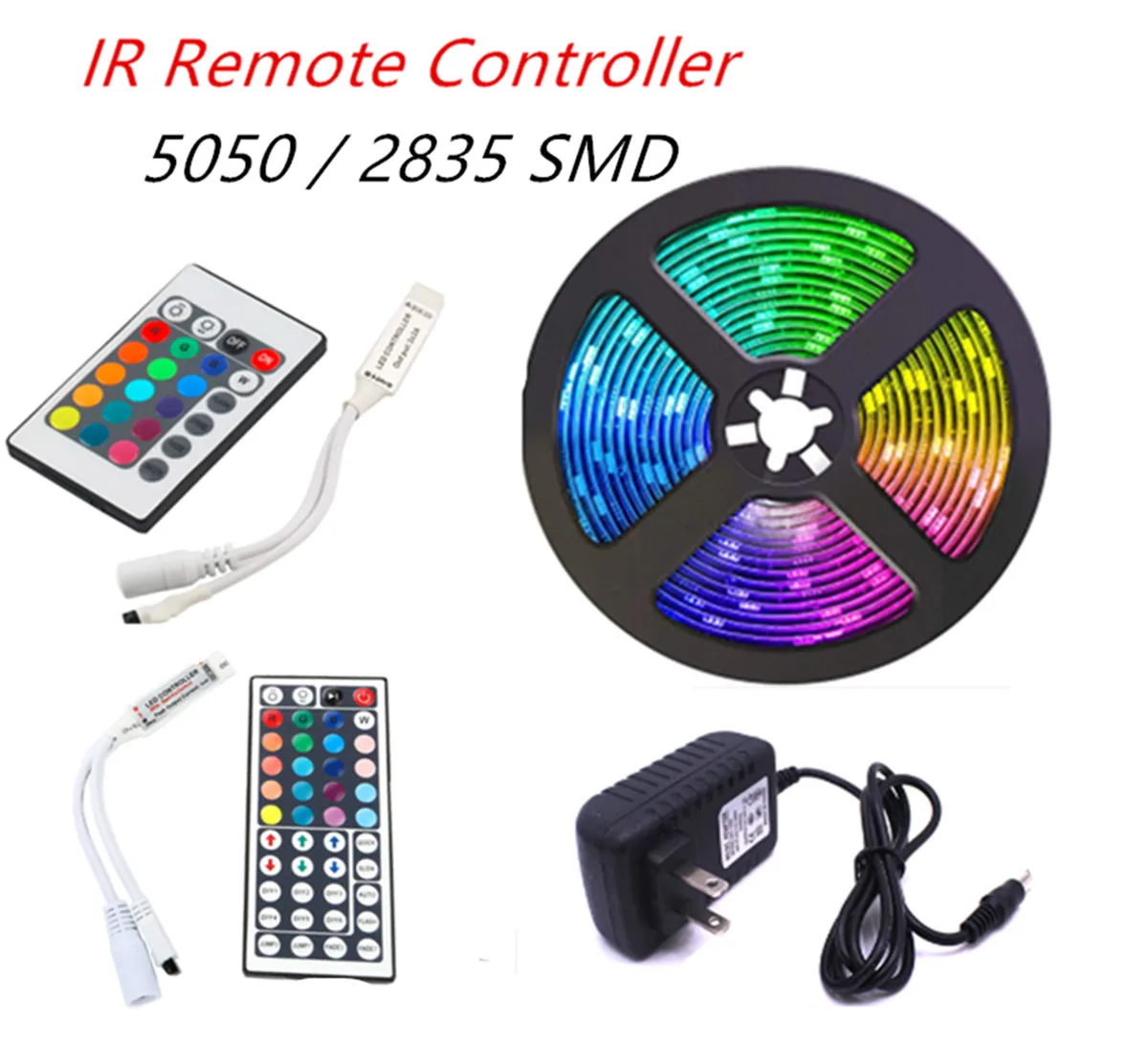 5 м 10 15 20 Светодиодная лента 5050 2835 IP20 RGB светильник гибкая полоса DC 12 В Диодная ИК