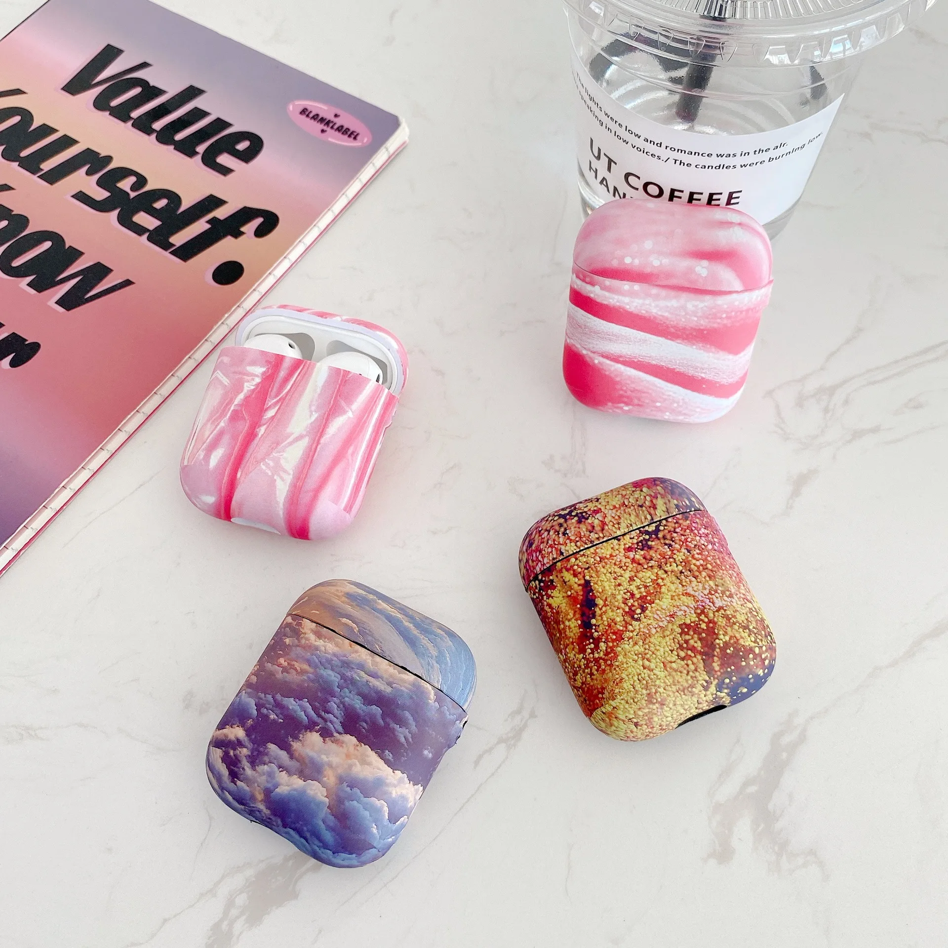 Luxury Marble Pattern Cases for Apple Airpods 1 2 Earphone Case Cute Cover Air Pods Shell Sleeve Coque | Электроника