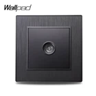 Wallpad S6, черная, серебристая, Золотая ТВ, FM, коаксиальное воздушное соединение, настенная проводка, матовый пластик, поликарбонат, имитирующий алюминий