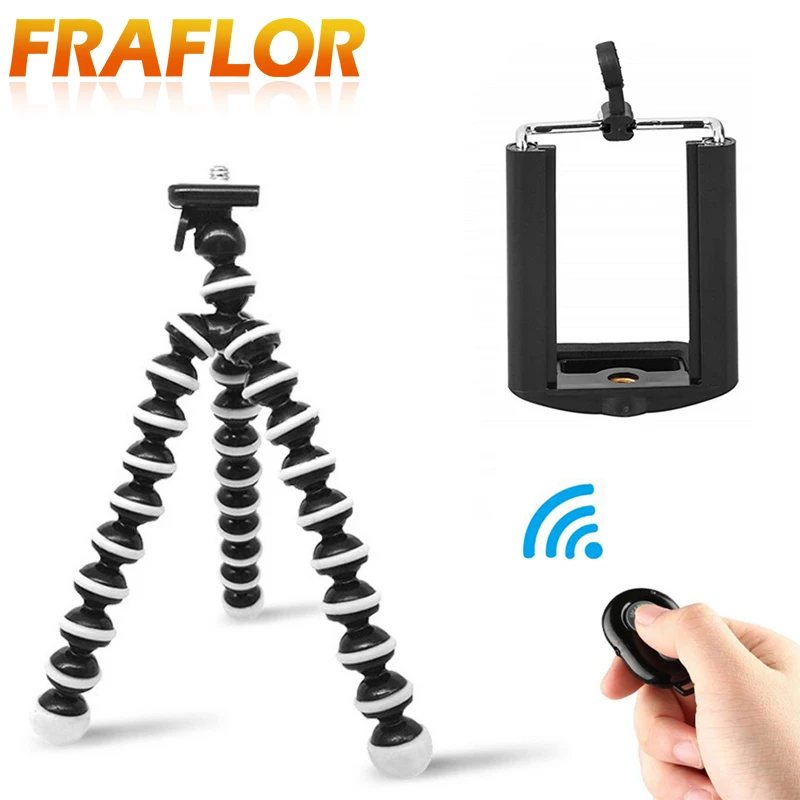 Маленький Гибкий штатив Осьминог с зажимом для телефона пультом дистанционного