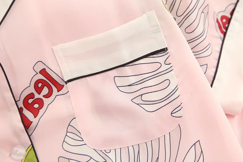 Женская летняя ночная рубашка с коротким рукавом шелковая пижама | одежда