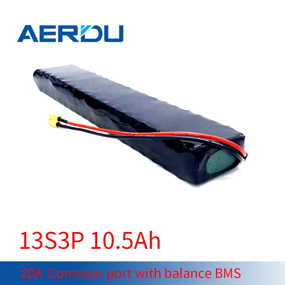 

AERDU 13S3P 48V 10.5AH 3500MAH 18650 Liion Battery Pack FOR 54.6v Electric Bicycle Scooter 20A Common Port with Balance BMS XT60