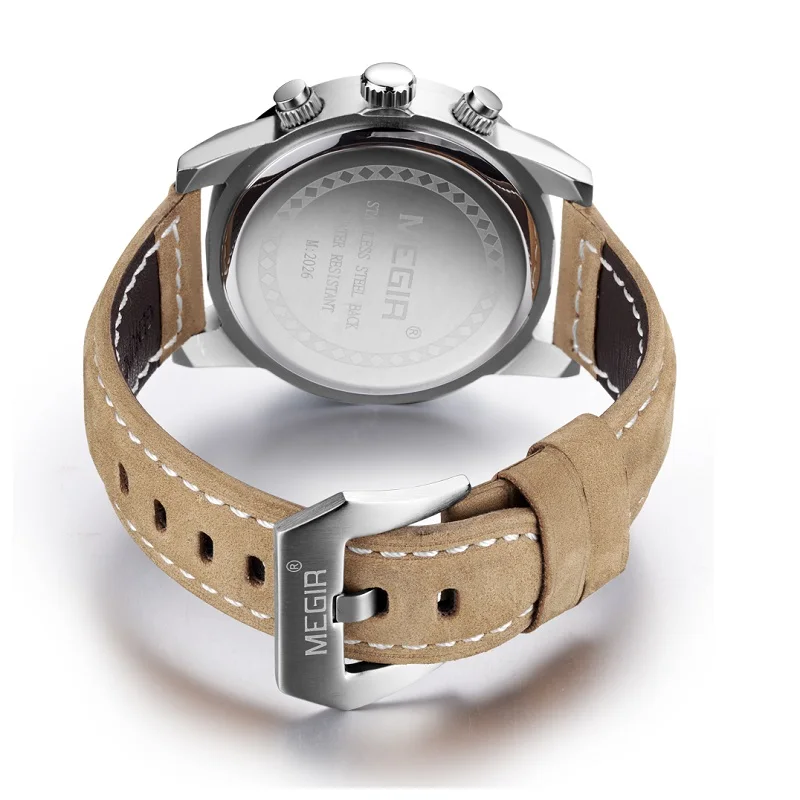 Часы наручные MEGIR Мужские кварцевые брендовые модные спортивные роскошные