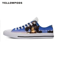 womens flats classic canvas shoes brand bear character cool beautypunk rock custom logo image printing mesh breathable shoes
