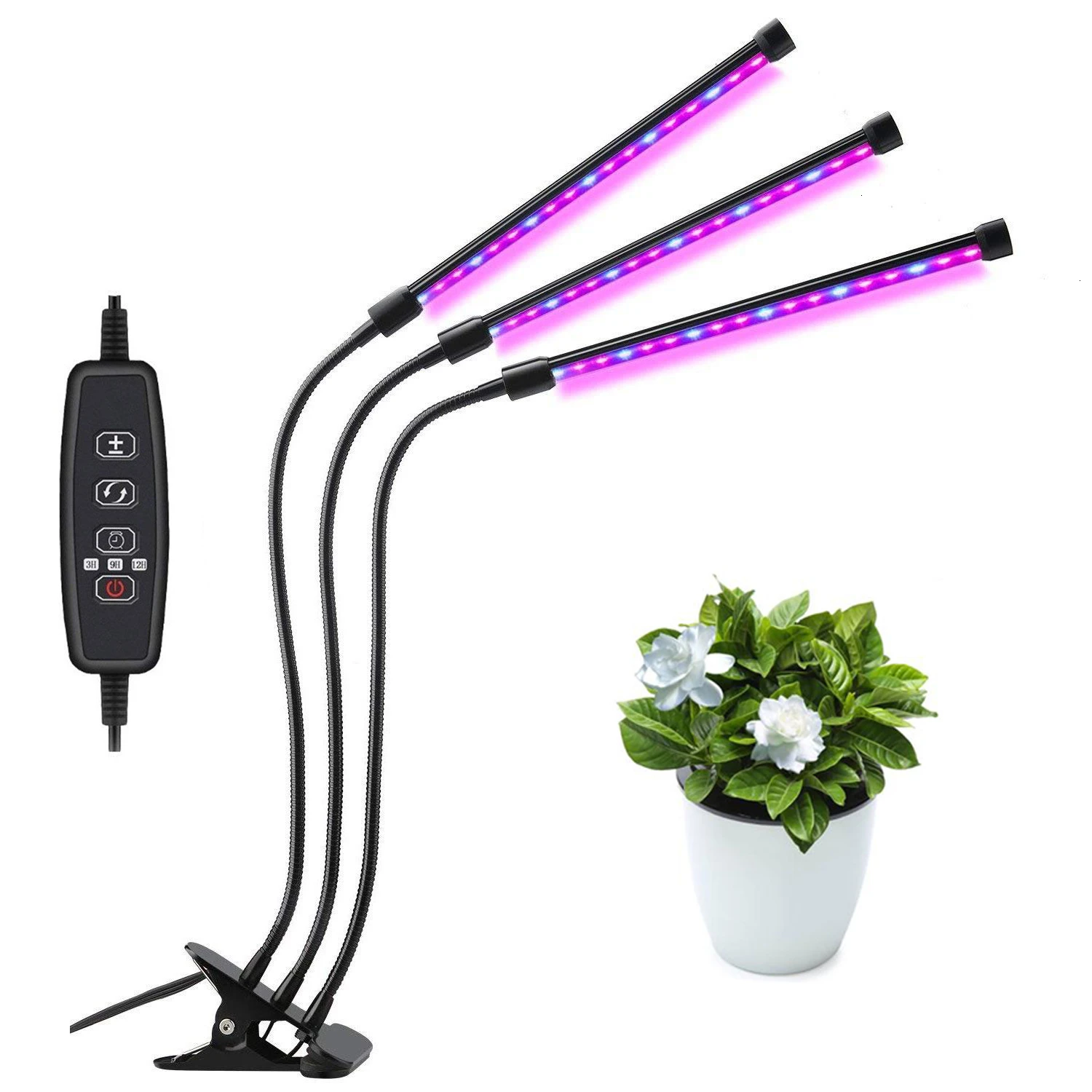 27W-54LED Binval 18 Вт 27 Вт 36 Вт Светодиодный светильник для выращивания растений с таймером 9 с регулируемой яркостью, полный спектр, светильник для выращивания растений в помещении, цветущая лампа для растений - Emitting Color: 27W-54LED