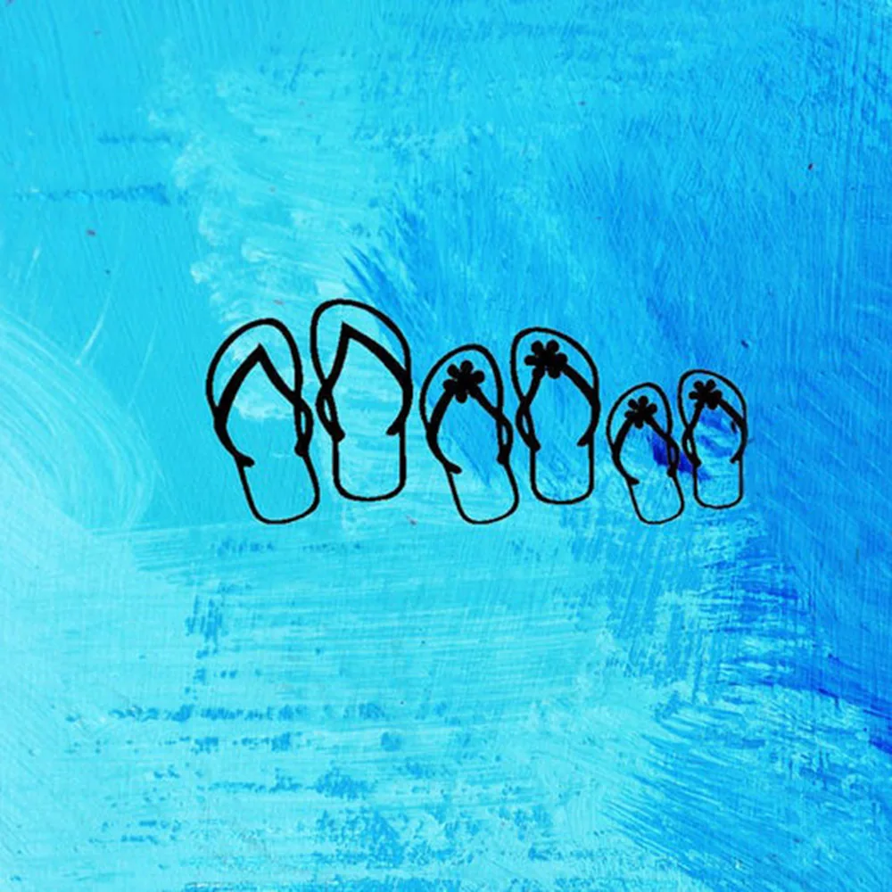 Шлепанцы Семейные из 3 виниловых наклеек настенные стикеры домашний Декор