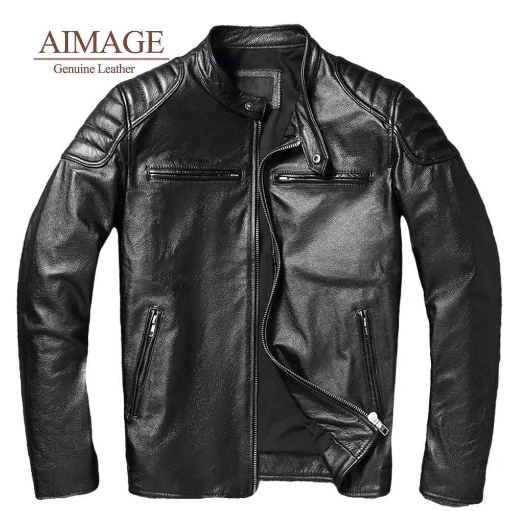 

Vintage Genuine Leather Jacket Men Black Pilot Air Force Flight Motorcycle Biker Real Cow Jackets Coats Plus Size 6XL jaqueta