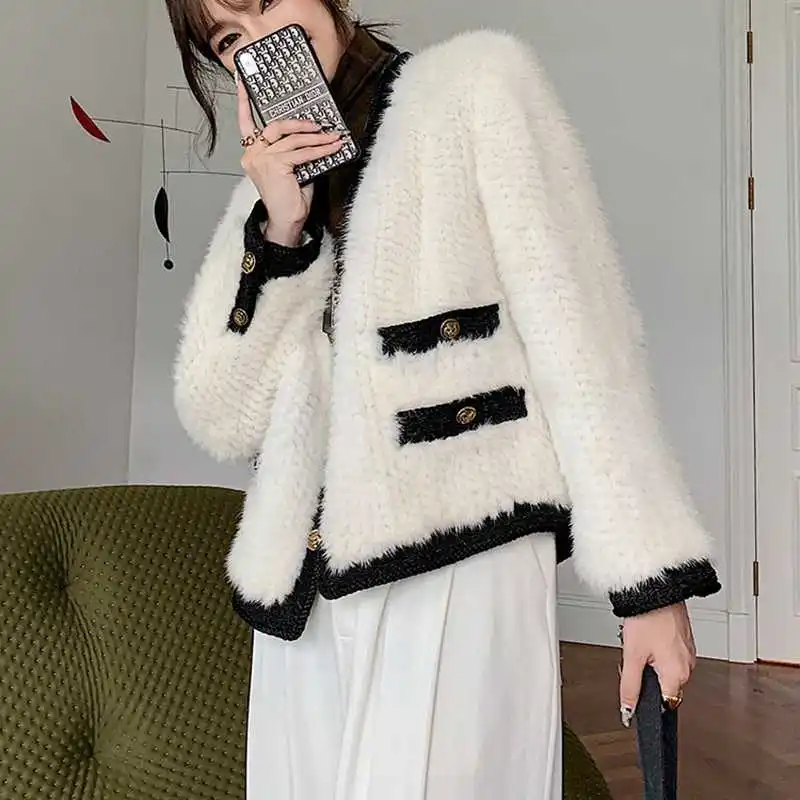 

Natural fur Mink Winter Woman Coats 2021 Fashion Genuine Fur Coats Women Real Mink fur Coat H916