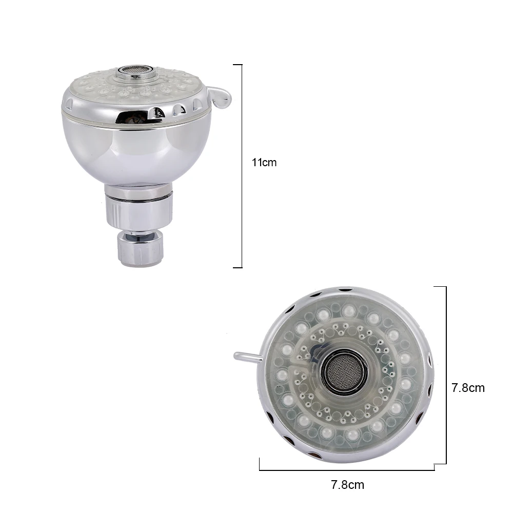 

Color-Changing Temperature Sensor Showerhead RGB Round ShowerHead LED Rainfall Shower Head for Bathroom Accessories