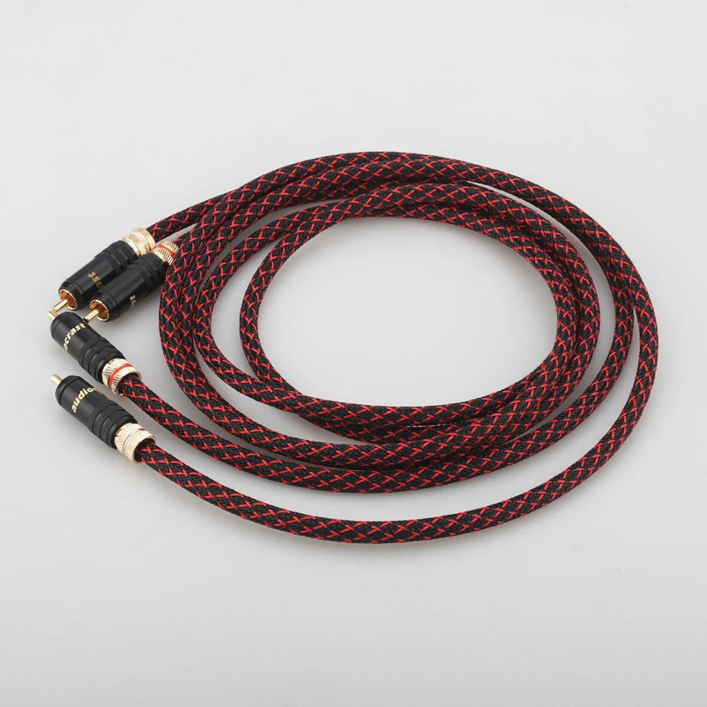 Высококачественный высокочастотный кабель из чистой меди с RCA на аудио 2RCA
