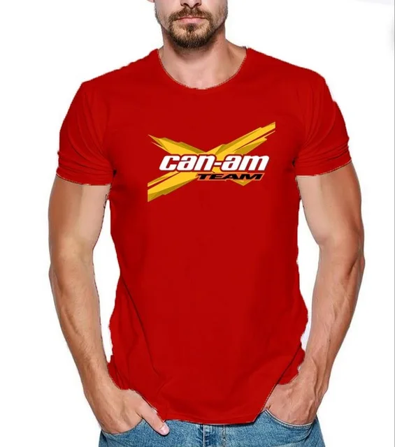 Высокое качество 2019 Мужская футболка с принтом коротким рукавом новинка Can-Am