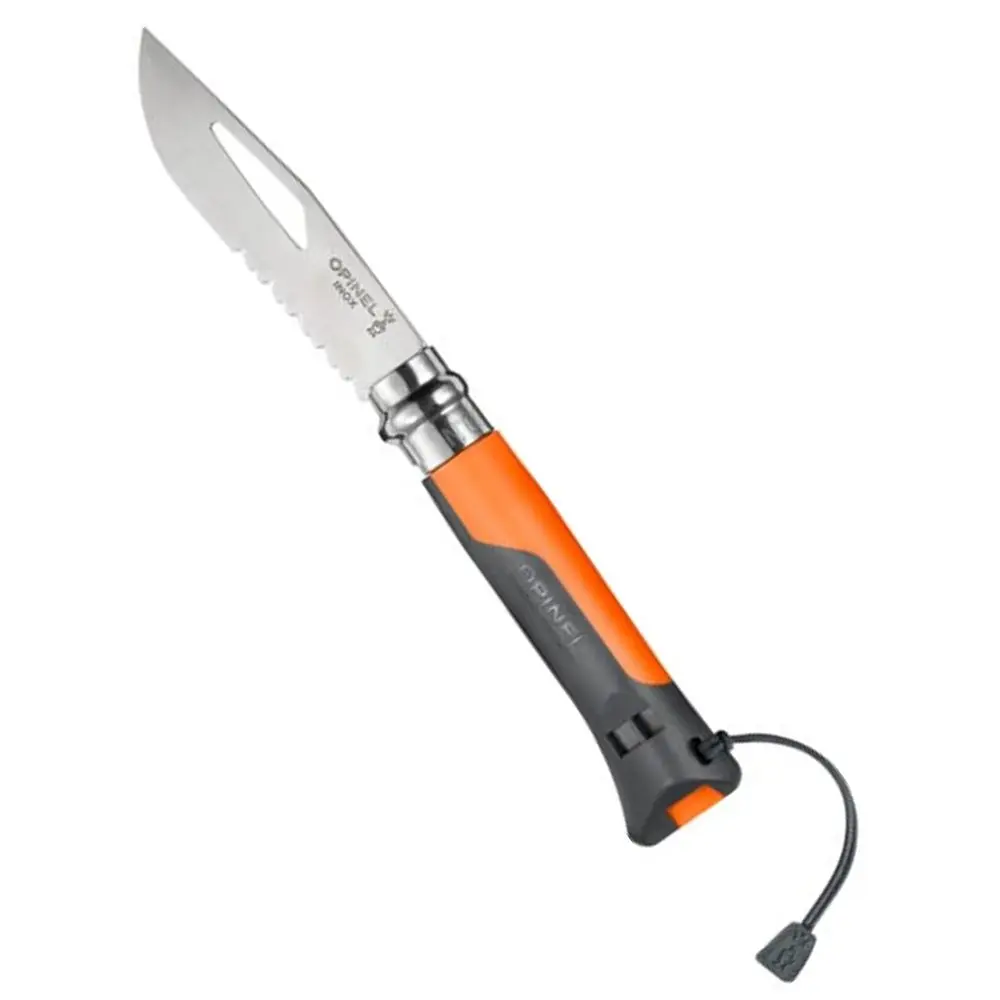 Opinel No 8 Outdoor (Orange) Stainless Steel Folding Pocket Knife with Polymer Handle Camping Hiking Trekking Outdoor Hunting