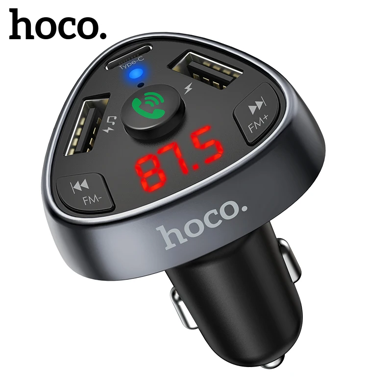 

Hoco Car Charger Bluetooth Wireless FM Transmitter MP3 Player Dual USB LCD Car Phone Charger PD 18W Fast Charger Car Accessories