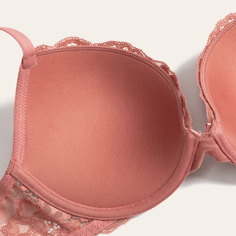 WingsLove Women's Push Up Underwired Bra Comfortable Padded Lingerie Sexy Lace Bralette Top 32-38 A B C D DD