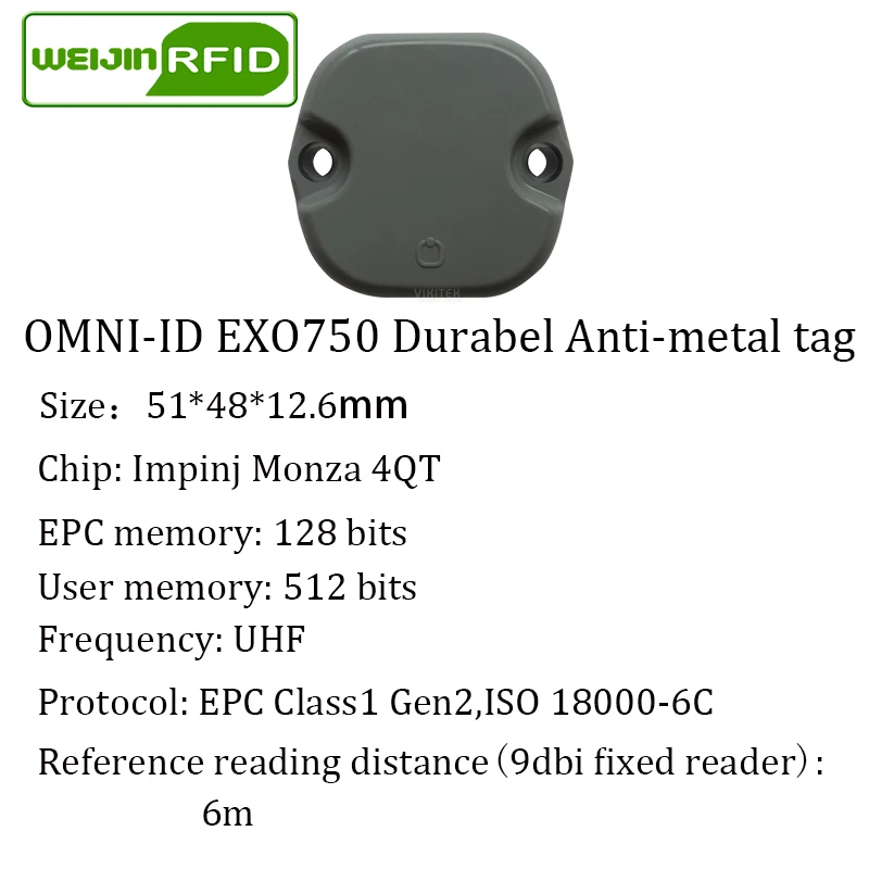 UHF RFID Метка omni ID EXO750 915 м 868 МГц Impinj Monza4QT 10 шт. Бесплатная доставка Прочная ABS смарт