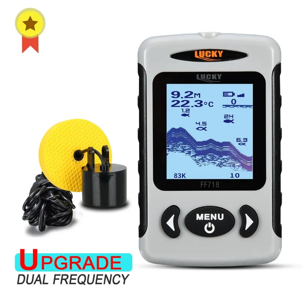 FF718D LUCKY FF718D-Ice 2,2 дюймов lcd Портативный рыболокатор 200 кГц/83 кГц двойной локатор частота 100 м детектор для снасти для подледной рыбалки - Цвет: FF718D