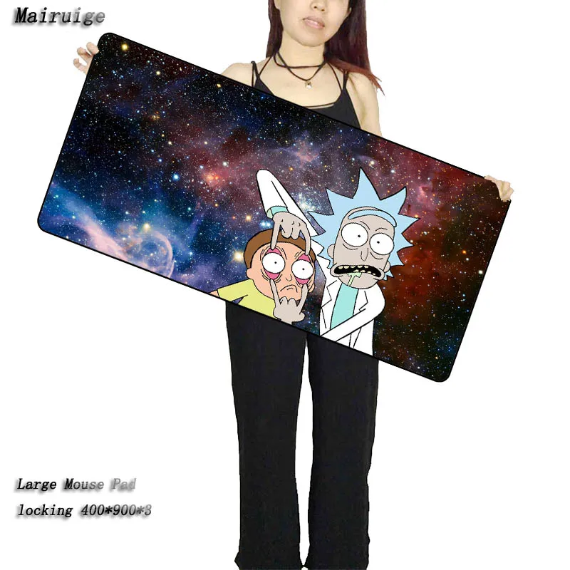 mairuige funny morty anime large gaming mouse pad computer gamer mausepad keyboard lock edge notebook laptop mats 30x80cm free global shipping
