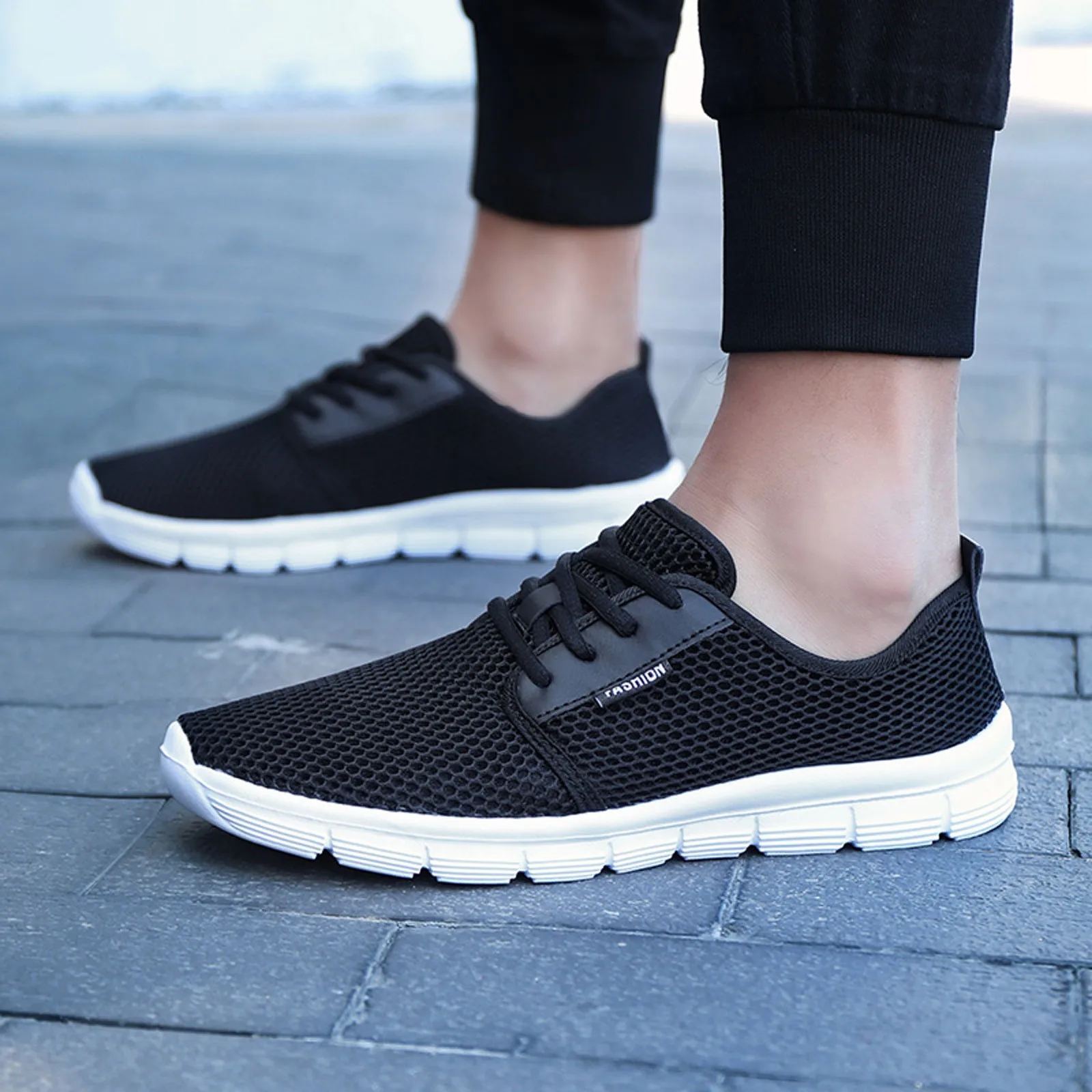 2021 Mesh Men's Sneakers Breathable Flat Shoes Lightweight Casual Shoes Ladies Men-up Deportivas Mujer Chaussures Femme
