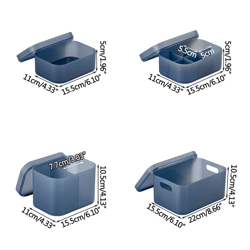 

Transparent Plastic Frosted Storage Box With Lid Cosmetic Storage Box Desktop Multifunctional Organizer Storage Box Contain