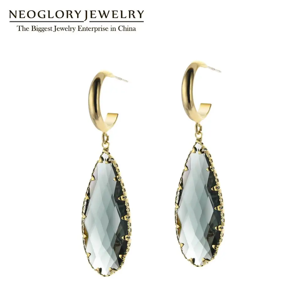 Ювелирные изделия NEOGLORY серьги из искусственного кристалла для женщин модные в 2020