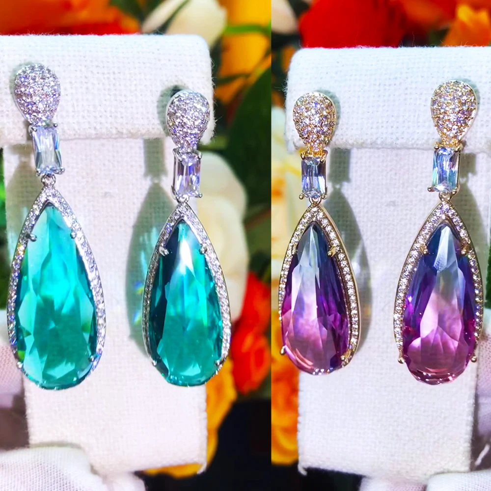 

JIMBORA великолепные Роскошные Длинные серьги с кристаллами для женщин и девушек летние пляжные вечерние ничные украшения Роскошные привлека...