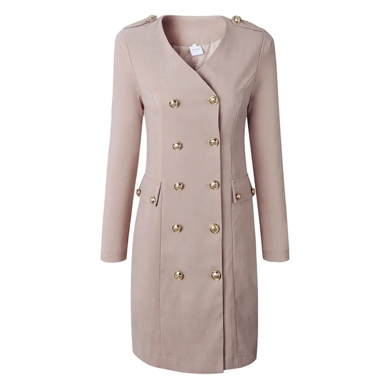 Korean Office Ladies Slim Fit V Neck Blazer Dress Women Double Breasted Sexy Wrap Mini Outwear Suit Party Bodycon Vestidos | Женская