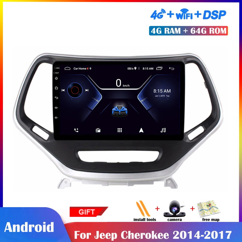 

10,1 дюймовый Android мультимедийный плеер для Jeep Cherokee 2014-2017 автомобильное радио стерео навигация DSP сенсорный IPS экран Wifi