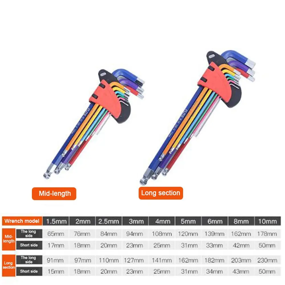 9 шт. шестигранный ключ из хромованадиевой стали|Гаечный ключ| |