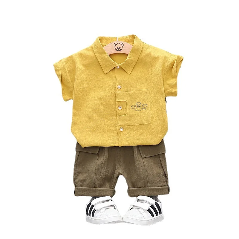 Летняя детская модная одежда для маленьких мальчиков и девочек рубашка с