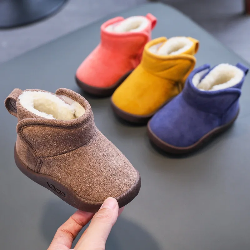 

Girls Boys Winter Boots Infant Toddler Snow Boots Kids Thick Warm Plush Shoes Children Outdoor Soft Bottom Non-slip Sport Boots