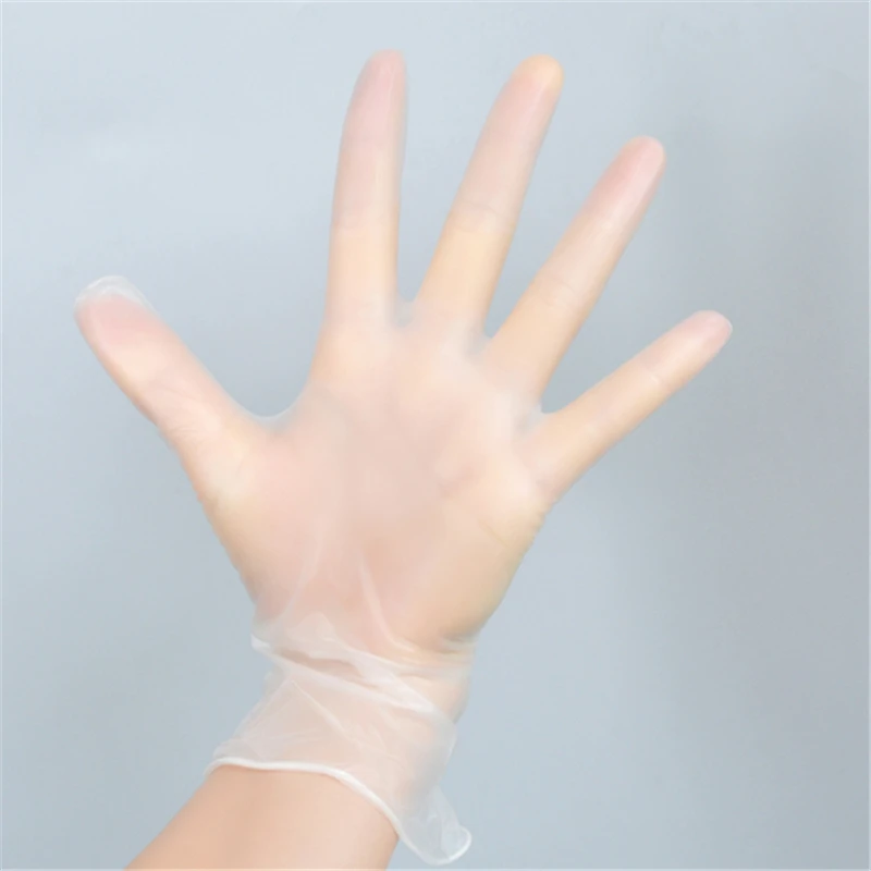Прозрачные одноразовые перчатки из ПВХ для мытья посуды кухни латекса резины