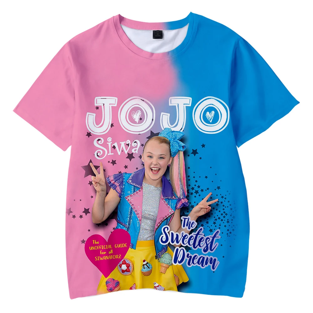 JOJO SIWA/футболки Одежда для мальчиков и девочек футболка с короткими рукавами в