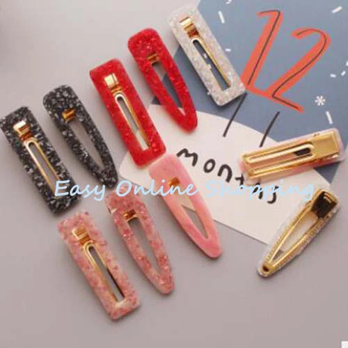 Новинка 2019 женские прямоугольные зажимы для волос в виде водной капли жестяная