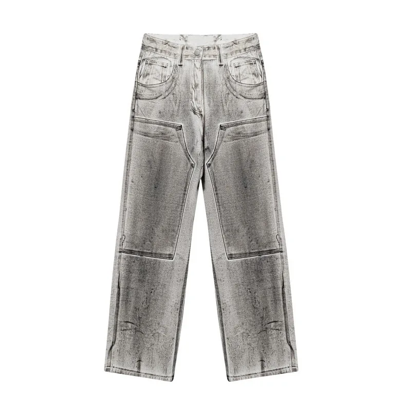 

2021 Original Hip Hop Fashion Korean Style Daddy Wide-Leg Straight Pants High Street Fashionable Loose Jeans For Men