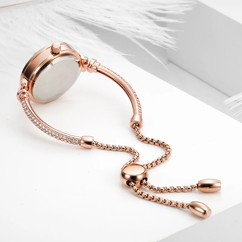 

SKONE Elegant Luxury Rhinestone Bracelet Ladies Watch for Women Quartz Watches Wathes 8211