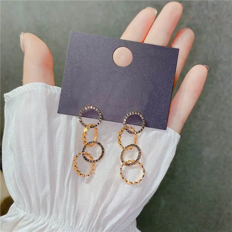 

Vintage Multi Layers Circles Long Earrings Personality Statement New Jewelry Earings Wholesale