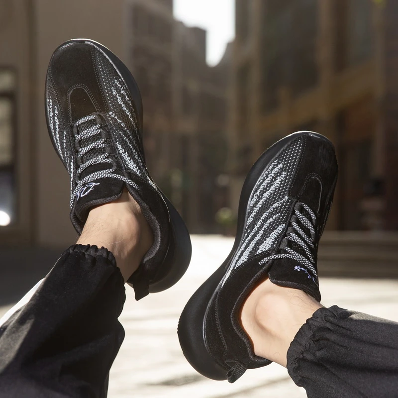 Кроссовки мужские сетчатые дышащие спортивная обувь для бега и ходьбы плоская