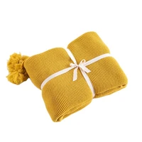 modern minimalist style yellow blanket soft tassel sofa knitted blanket home sofa lunch break blanket plaid solid color blanket