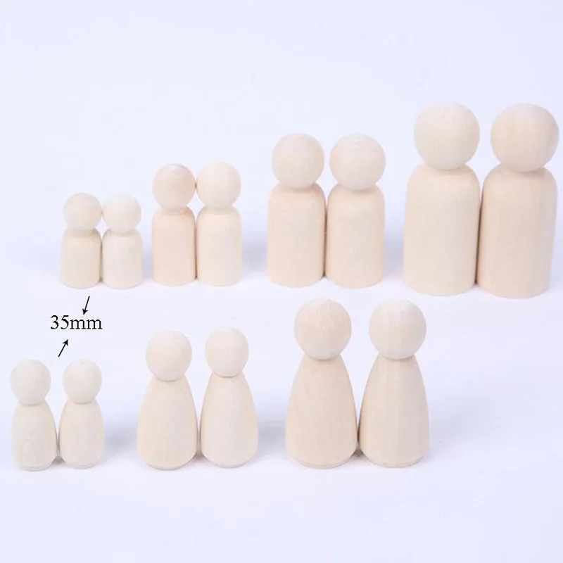 

10pcs/pack Manual Painting Dolls Crafts Wedding Home Decor GraffitiWoodman CreativeToy Wood People Art Crafts
